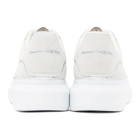 Alexander McQueen White and Grey Suede Paneled Oversized Sneakers