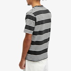 Beams Plus Men's Nep Stripe Pocket T-Shirt in Black