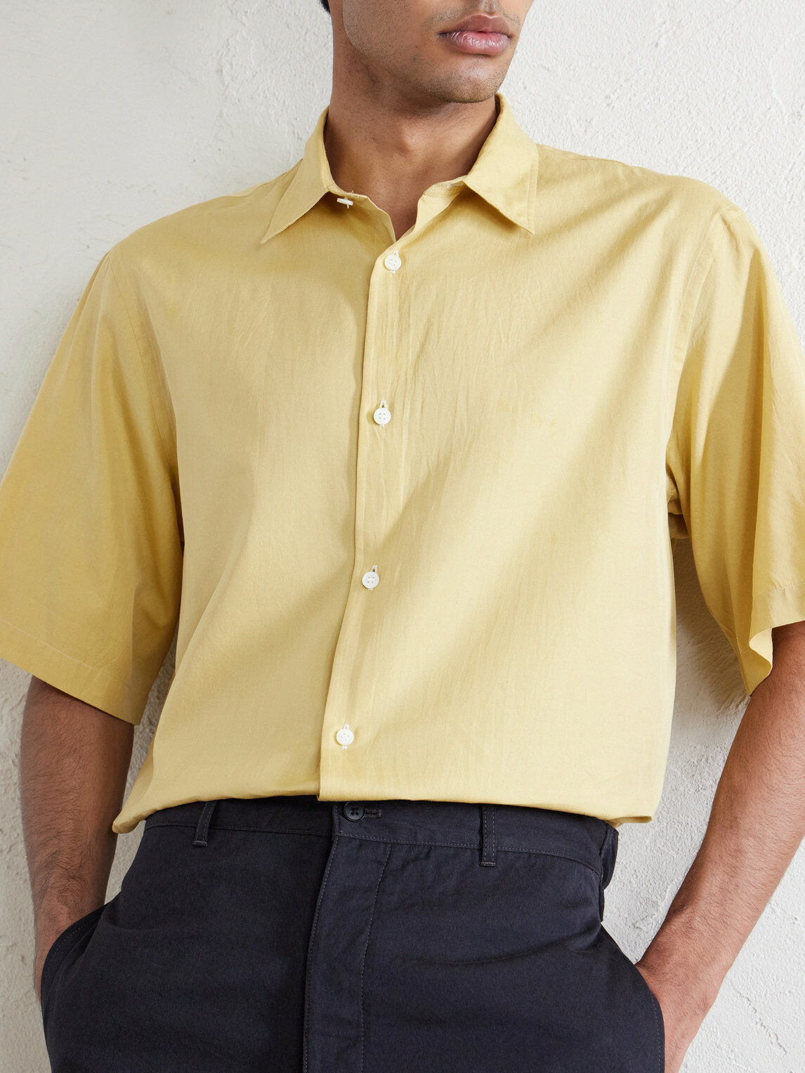 Kaptain Sunshine - Cotton and Silk-Blend Shirt - Yellow