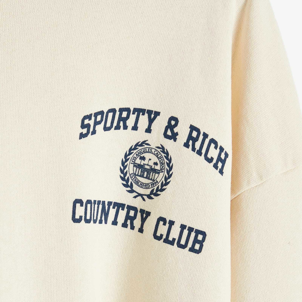 Sporty&Rich｜HOODIES/SWEATS (Varsity Crest Hoodie - Crea ATHLETIC-CLUB-CROPPED-HOODIE-