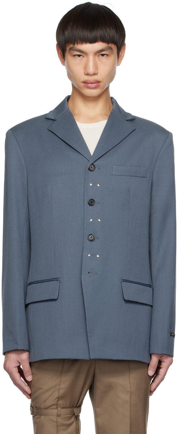 The World Is Your Oyster Gray Studded Blazer