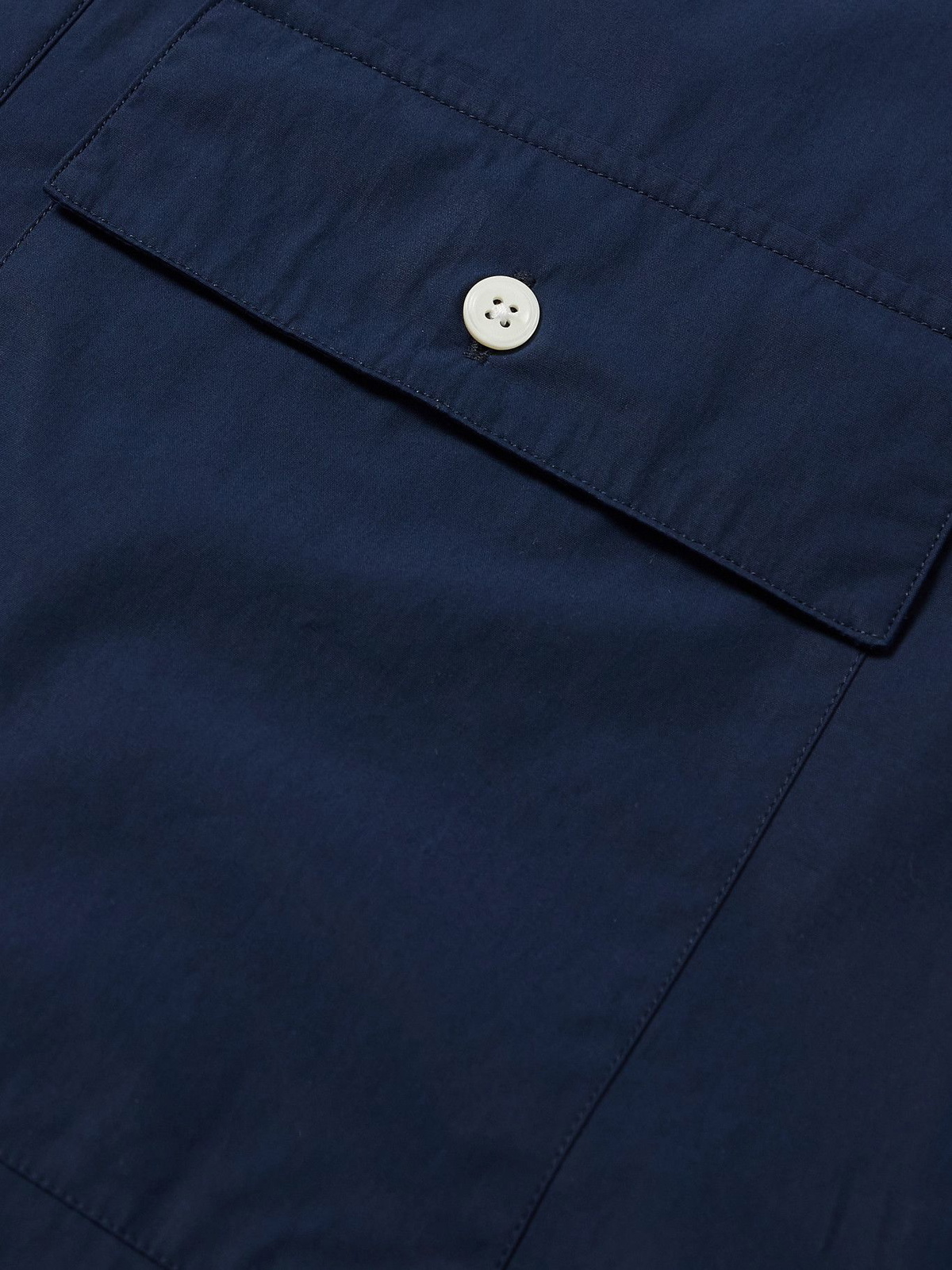 Odyssee - Galen Camp-Collar Cotton-Poplin Shirt - Blue Odyssee