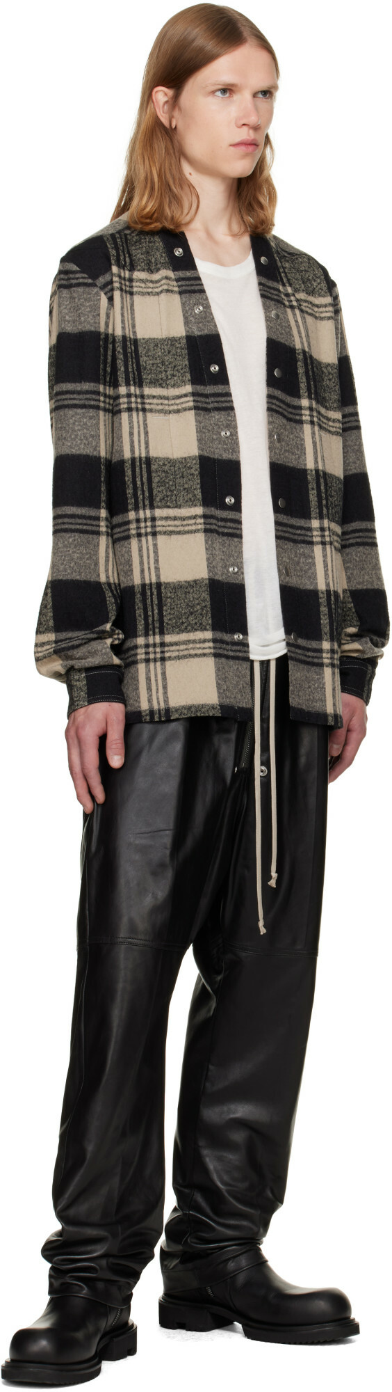 Rick Owens Black Tower Bela Leather Pants