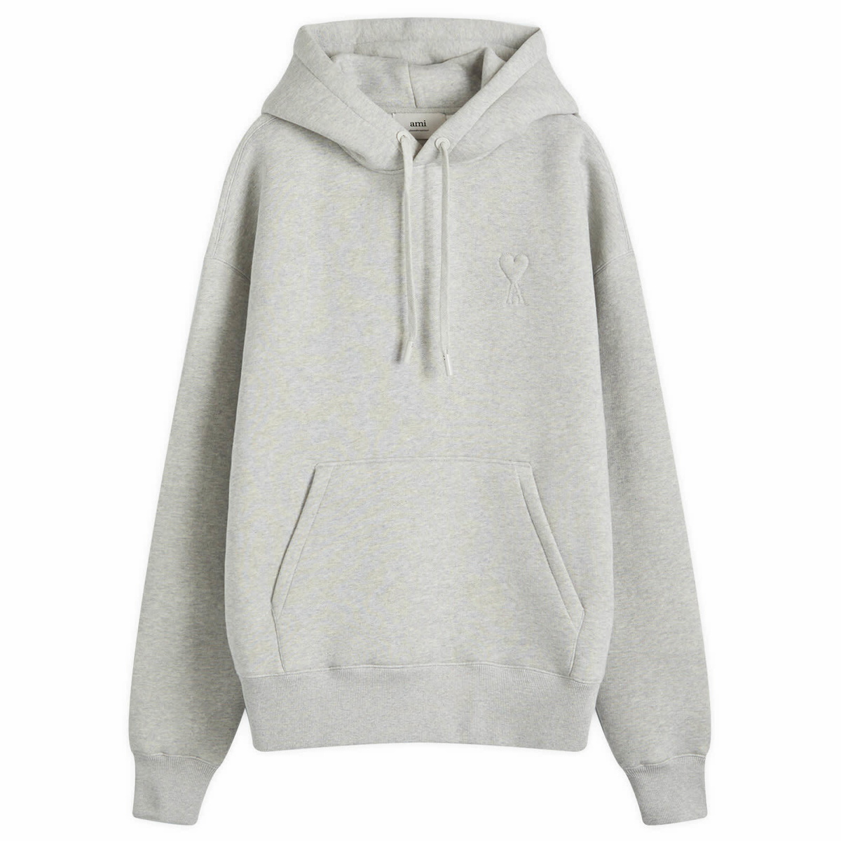 AMI Paris Women's ADC Embossed Hoodie in Heather Grey