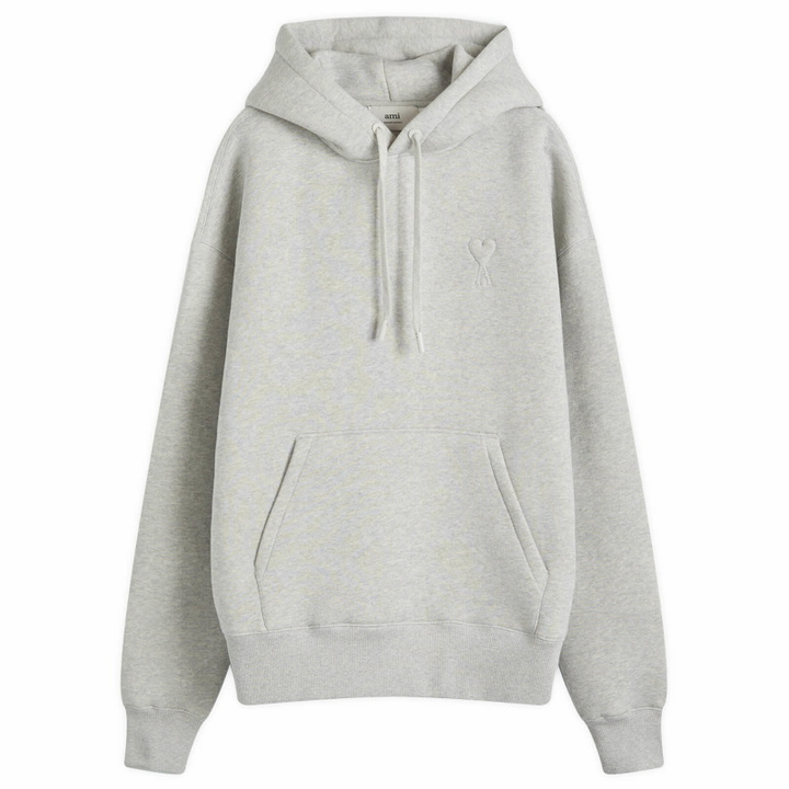 Photo: AMI Paris Women's ADC Embossed Hoodie in Heather Grey