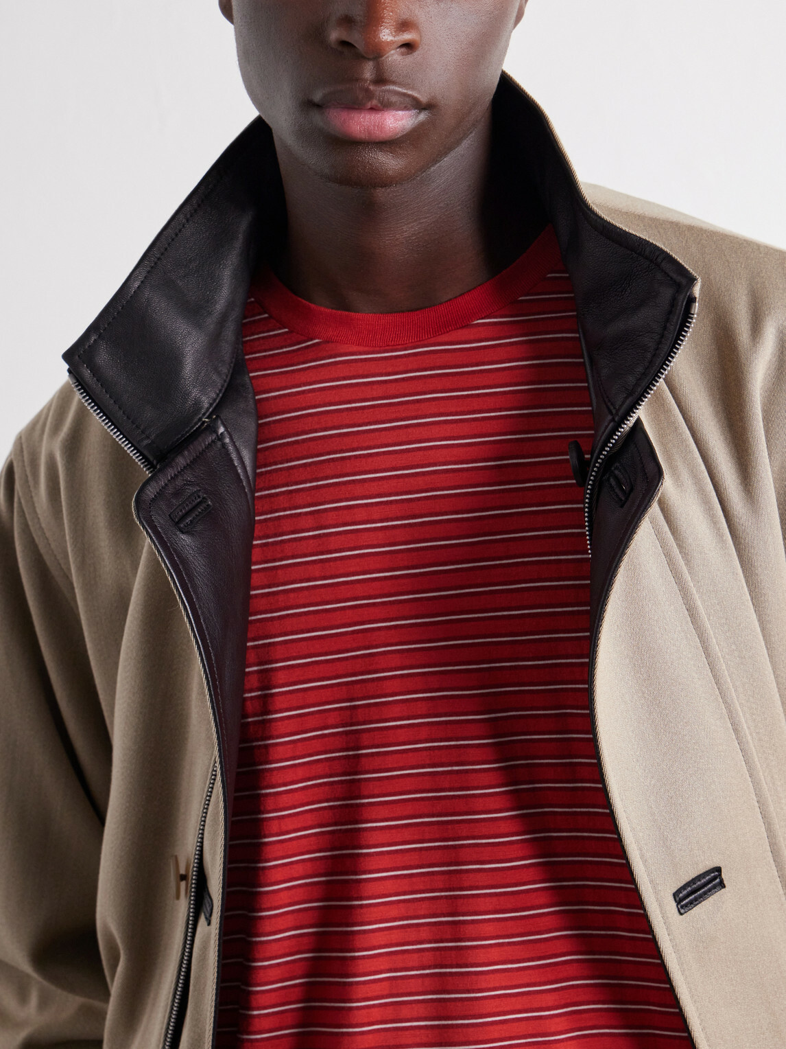 Auralee - Striped Wool-Jersey T-Shirt - Red