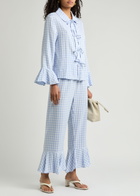 Sleeper Nebula Checked Twill Pyjama set Blue And White