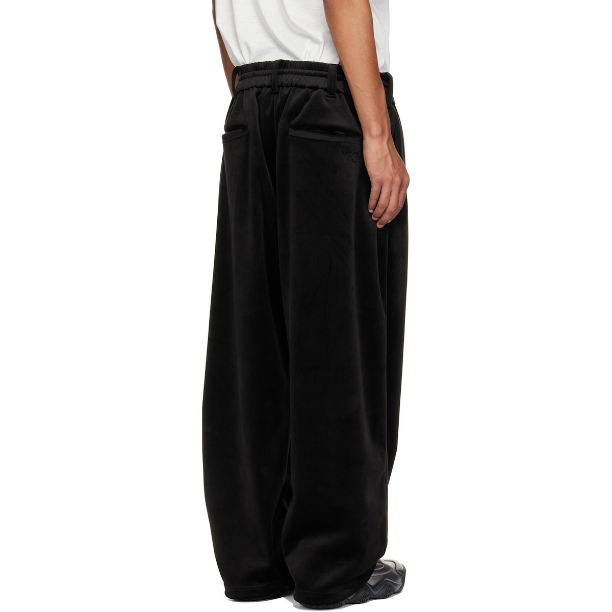 Y-3 Black Velvet Corduory Track Pants