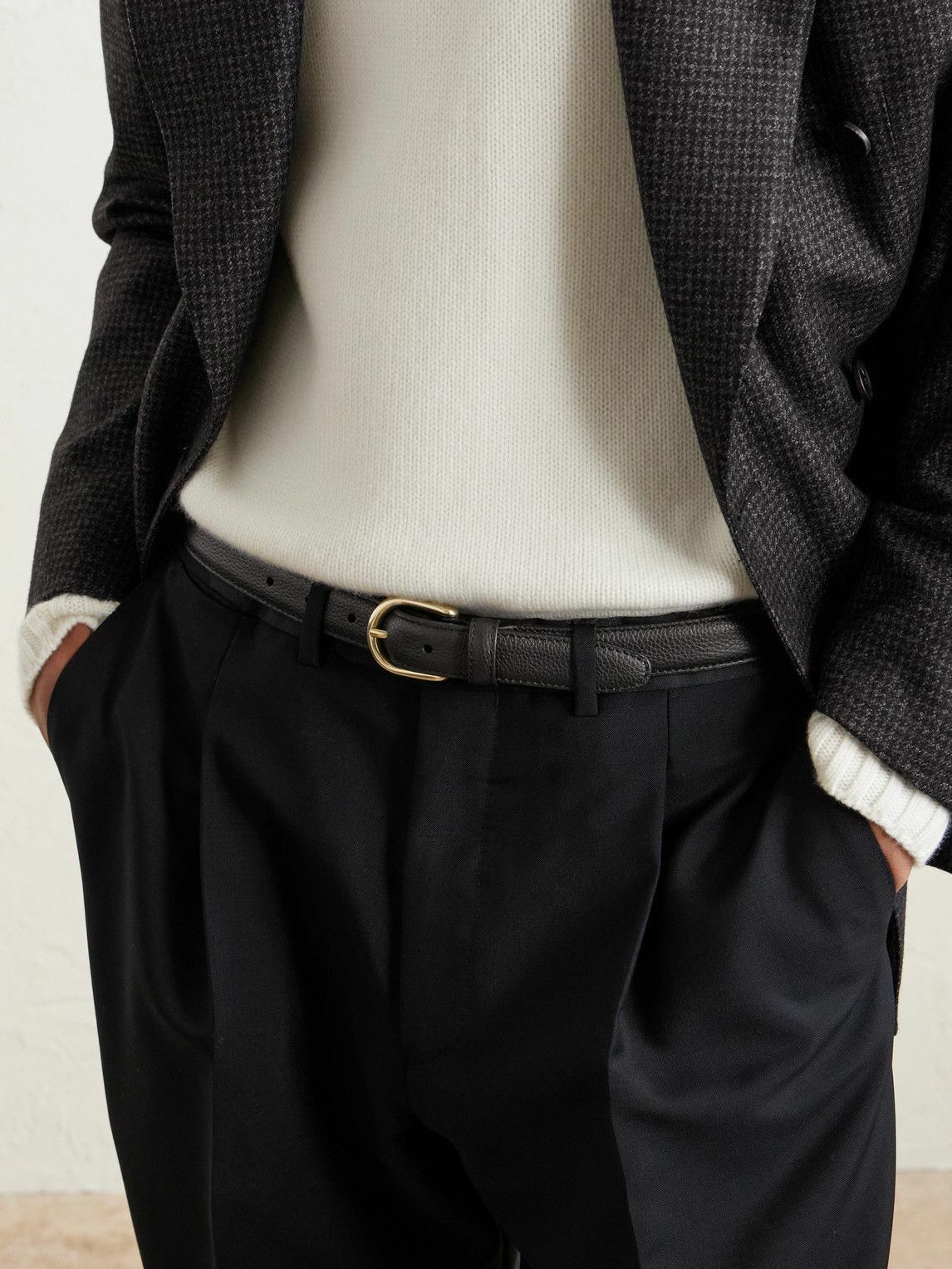 Saman Amel - Cardon 2.5cm Full-Grain Leather Belt - Black