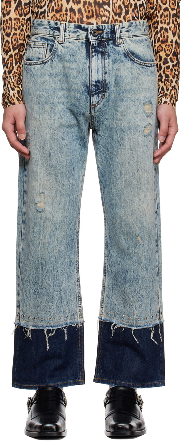 Just Cavalli Blue Low Waist Boot Cut Denim Pants Jeans main image 1