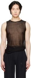 Hyein Seo Black Semi-Sheer Tank Top