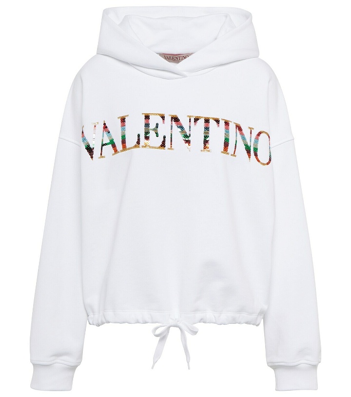 Photo: Valentino Logo embellished cotton hoodie
