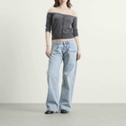 MM6 Maison Margiela Women's Cardigan with Sheer Panel in Dark Grey Melange