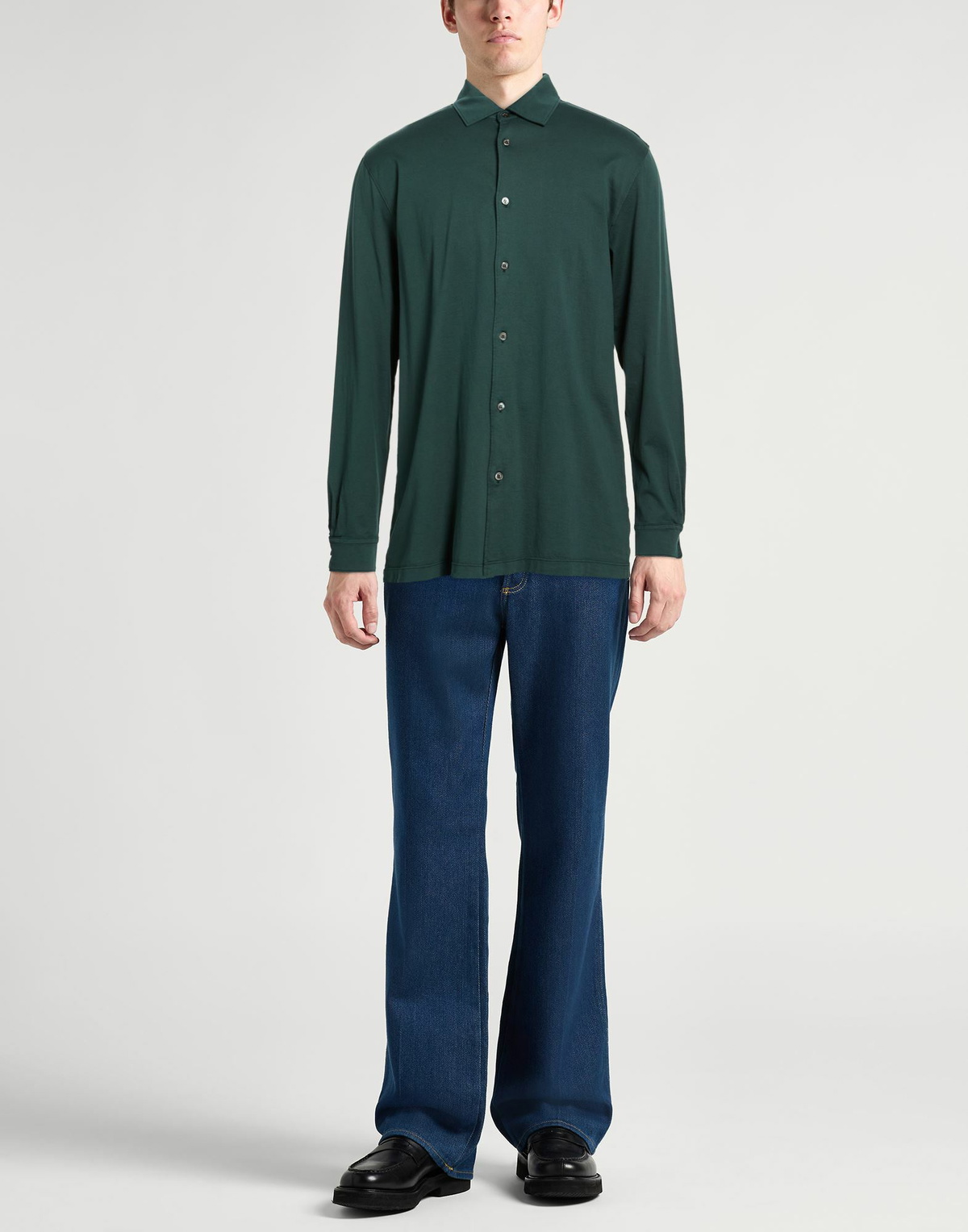 Roberto Collina Mens Shirt Dark in Green