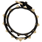 Valentino Black Valentino Garavani Rockstud Wrap Bracelet