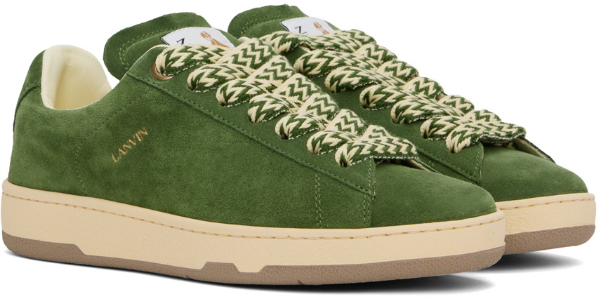 Lanvin Green Suede Curb Lite Sneakers
