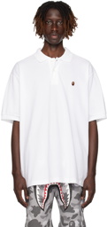 BAPE White Ape Head One Point Polo