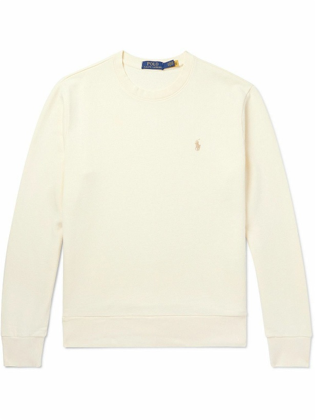 Photo: Polo Ralph Lauren - Logo-Embroidered Cotton-Jersey Sweatshirt - White