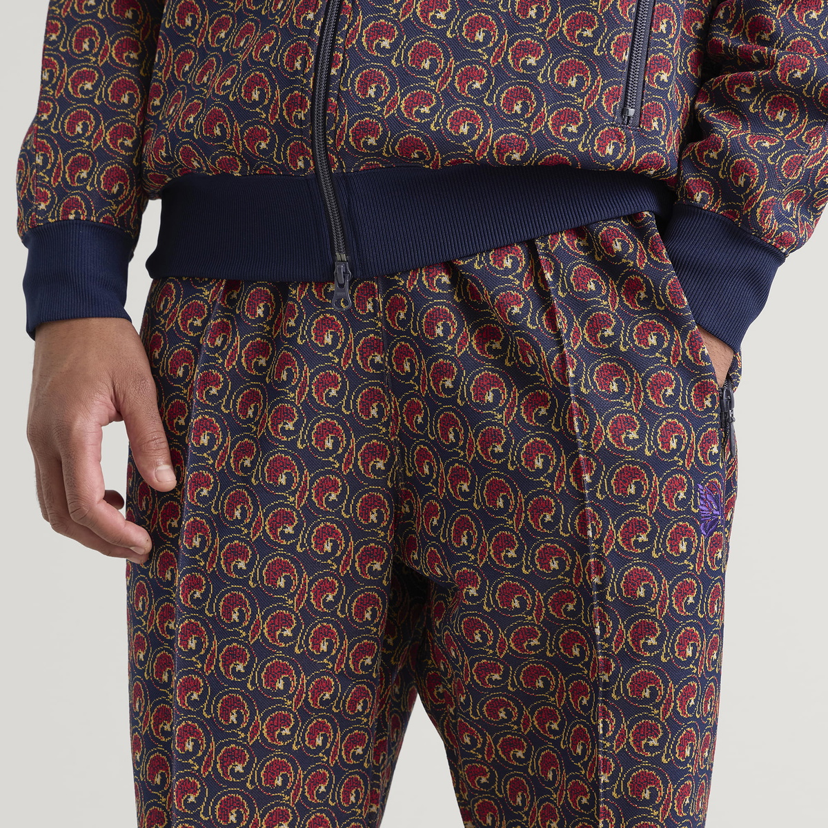 Needles Men's Poly Jacquard Track Pants in Vortex
