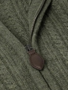 Purdey - Burlington Cable-Knit Wool and Cashmere Zip-Up Cardigan - Green
