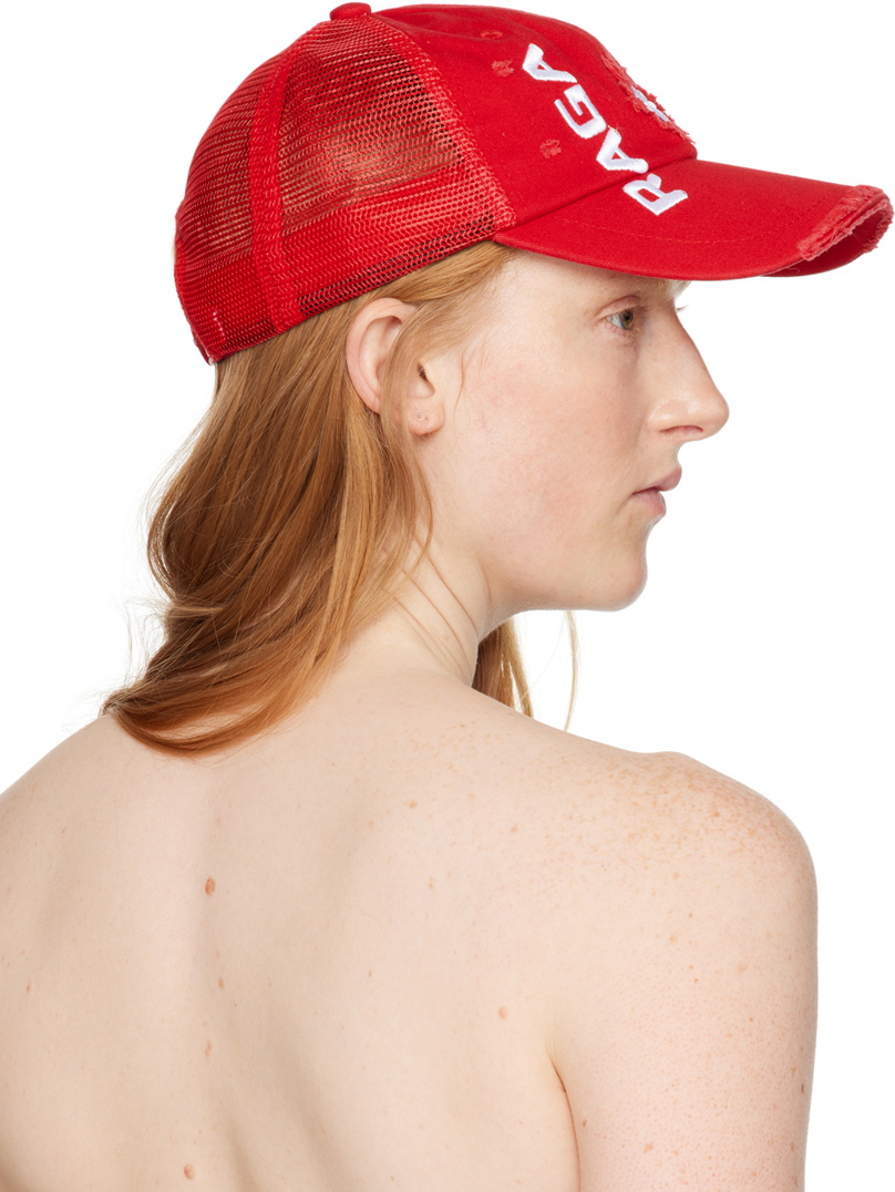 Raga Malak SSENSE Exclusive Red Backyard Trucker Cap