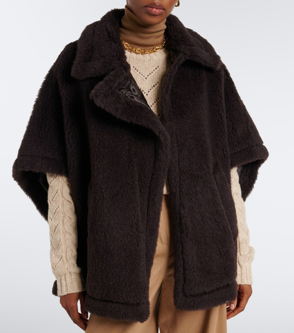 Max Mara Alpaca, wool, and silk cape