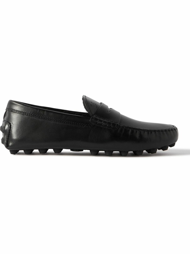 Photo: Tod's - Gommino Shearling-Lined Leather Driving Shoes - Black