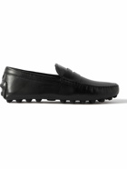 Tod's - Gommino Shearling-Lined Leather Driving Shoes - Black