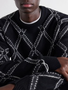 Junya Watanabe - Intarsia Wool-Blend Sweater - Black