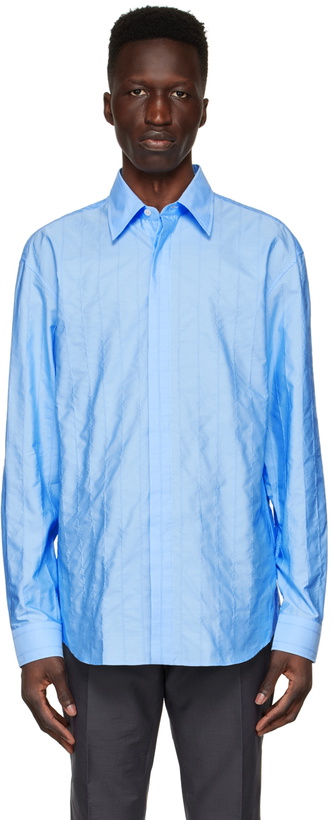 Photo: Dunhill Blue Cotton Shirt