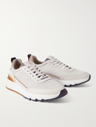 BRUNELLO CUCINELLI - Suede and Leather Sneakers - White