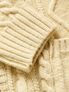 KAPITAL - Intarsia Cable-Knit Wool-Blend Cardigan - Yellow