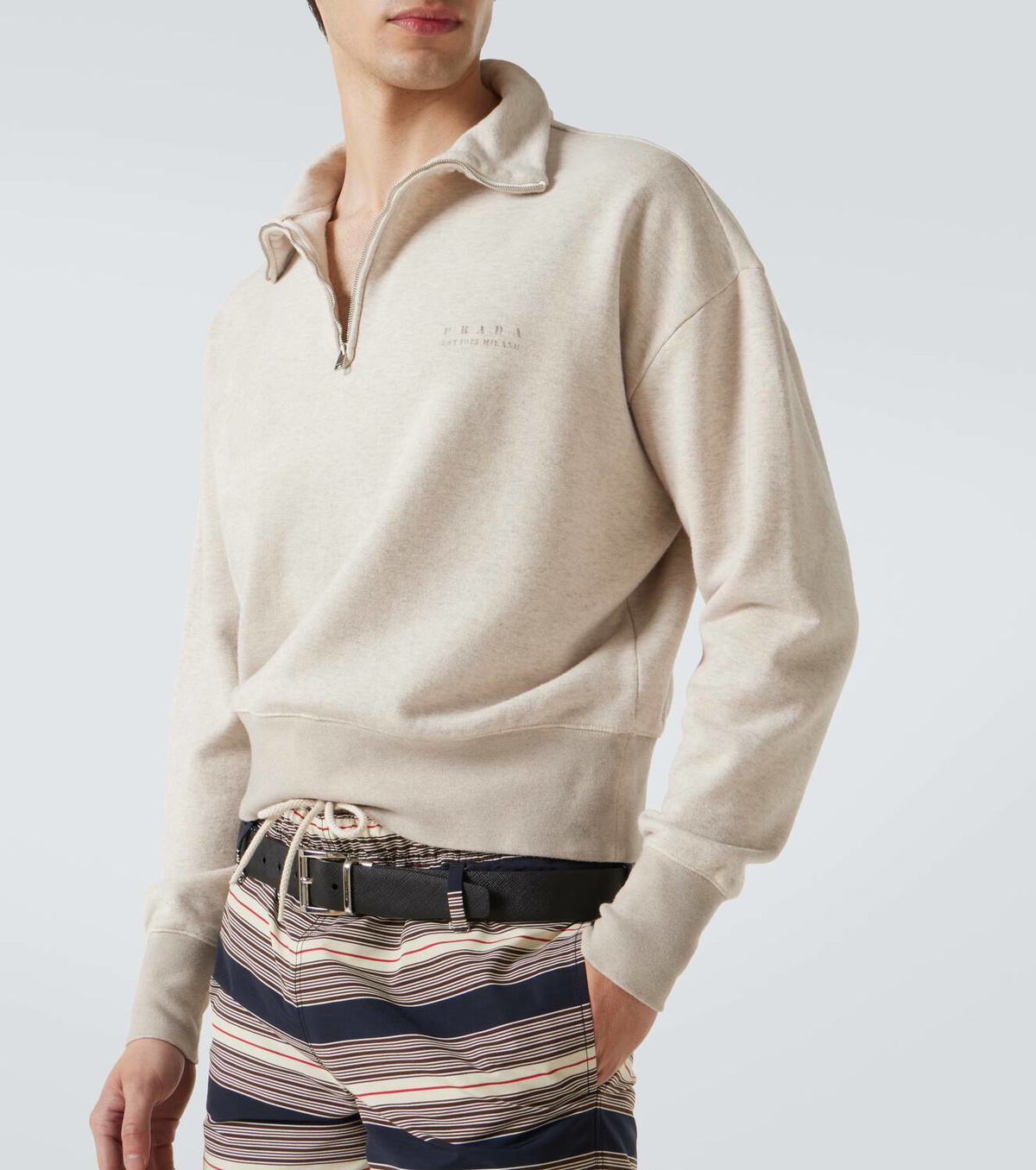 トップス 00s prada half zip shirt Prada half-zip Wool Polo Shirt | Blue | FARFETCH JO