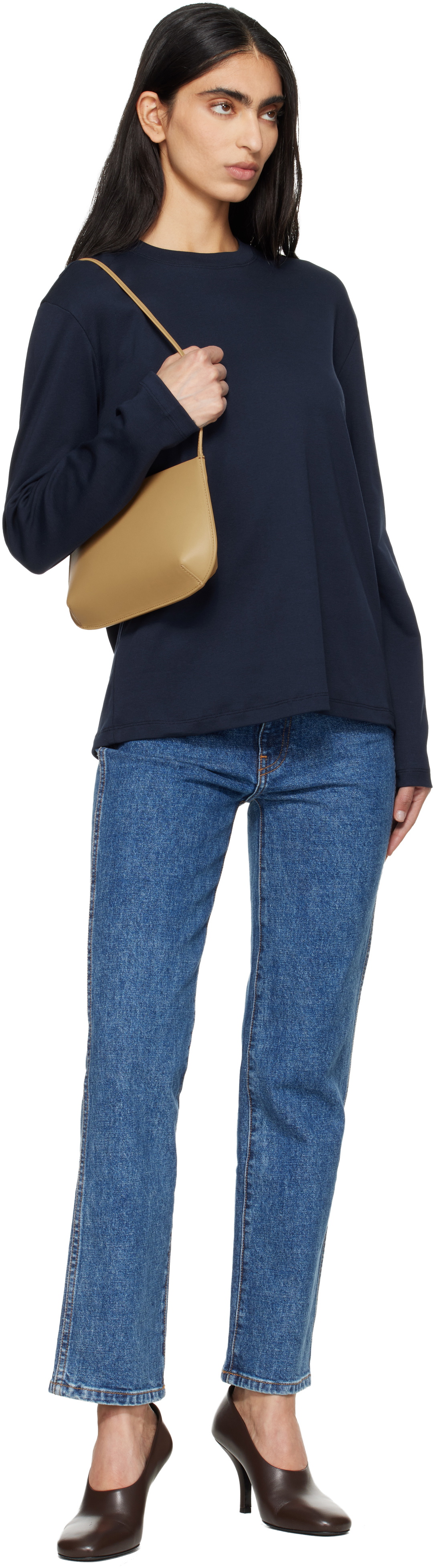 FLORE FLORE Navy Maggie Longsleeve T-shirt