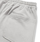 Y-3 - Loopback Cotton-Jersey Drawstring Shorts - Light gray