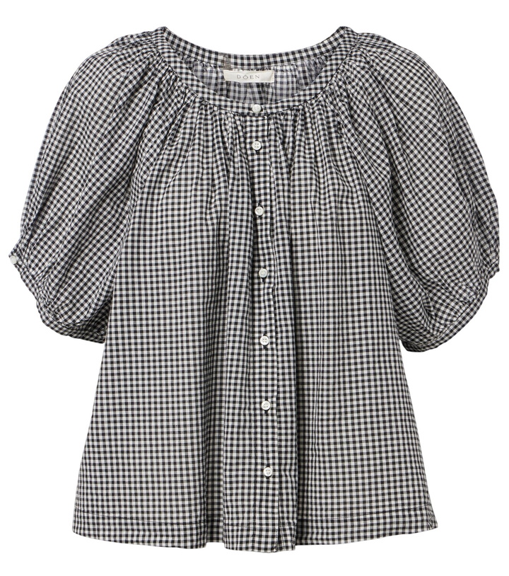 Photo: Dôen June gingham cotton-blend top