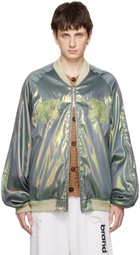Doublet Gray Hologram Souvenir Bomber Jacket