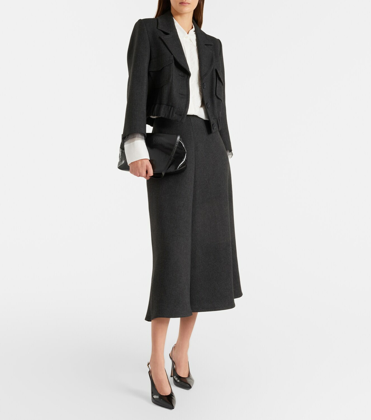 Dorothee Schumacher Layered Coolness organza-trimmed cropped jacket