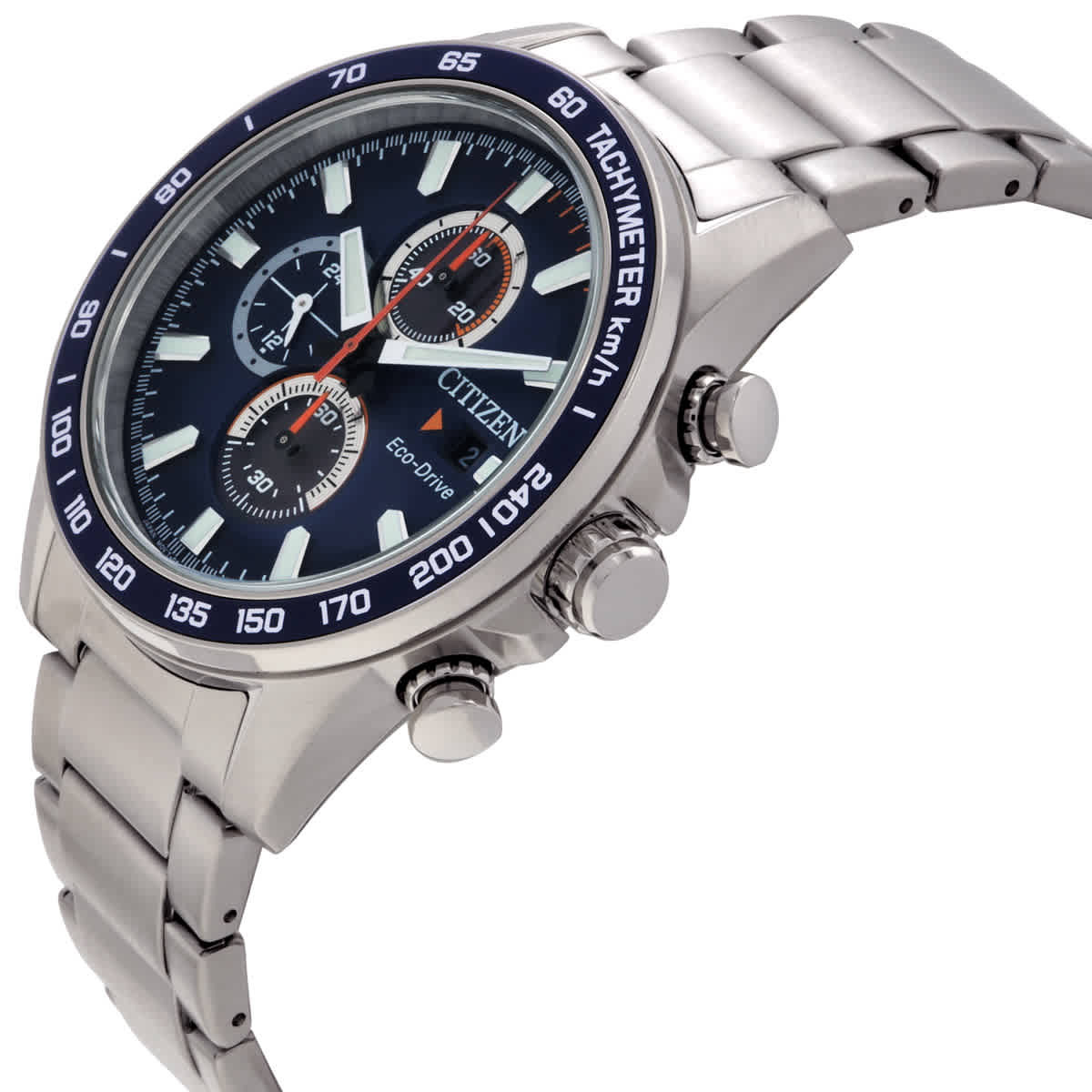 Citizen Brycen Eco-Drive Chronograph Blue Dial Mens Watch CA0781-50L