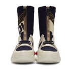 Fendi White and Navy Fendi Mania Sock Sneakers