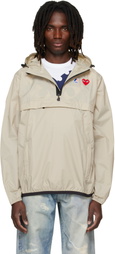 COMME des GARÇONS PLAY Beige K-Way Edition Half Zip Jacket
