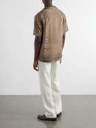 Orlebar Brown - Maitan Villa Camp-Collar Striped Woven Shirt - Brown
