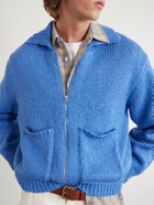 Cherry Los Angeles - Logo-Embroidered Cotton Zip-Up Cardigan - Blue