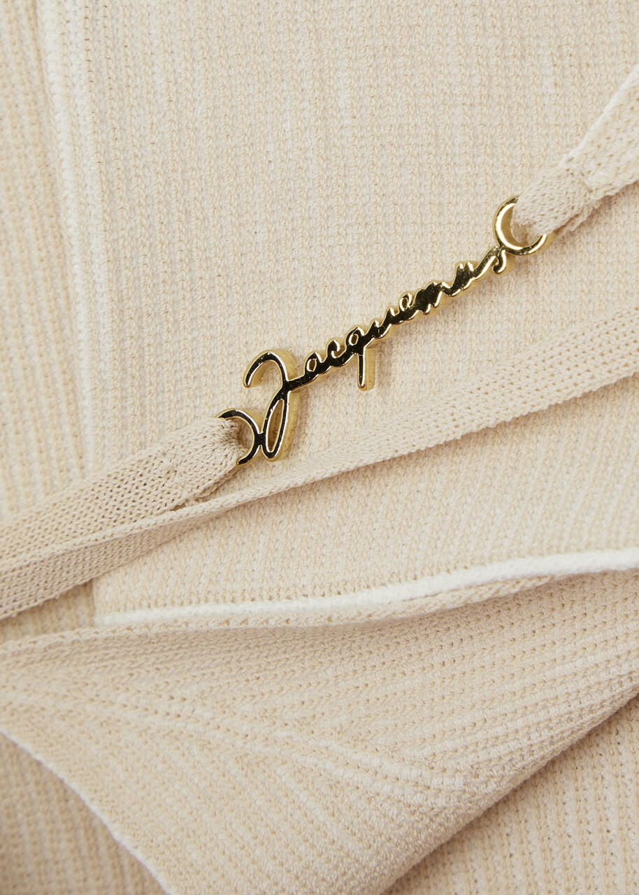 Jacquemus Le Bandeau Pralu Rib-knit bra top Beige