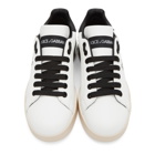 Dolce and Gabbana White and Black Logo Portofino Sneakers