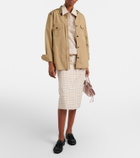 Prada Checked cotton poplin pencil skirt