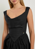 Vivienne Westwood Sunday Logo-embroidered Cotton-poplin Midi Dress Black