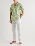 OAS - Camp-Collar Cotton-Terry Jacquard Shirt - Green