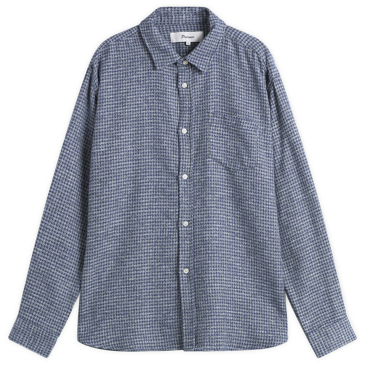 Palmes Men's Cotton Mouline Shirt in Blue