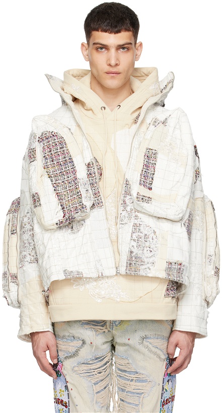 Photo: Who Decides War White & Beige Quilted Jacket